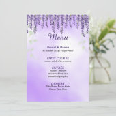Fleurs violettes | Menu Mariage simple aquarelle (Debout devant)