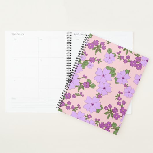 Fleurs Violettes, Modèle Floral, Motif De Fleurs (Devant avec enveloppe)