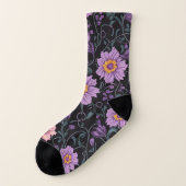 Fleurs violettes motif Chaussettes imprimées compl (Gauche - extérieur)