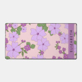 Fleurs Violettes, Motif De Fleurs, Votre Nom (Recto)