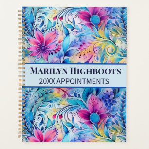 Fleurs violettes Paisley avec Feuilles bleus