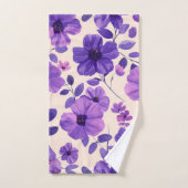 Fleurs violettes peintes à la main (Serviette à main)