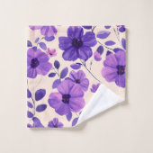 Fleurs violettes peintes à la main (Gant de toilette)