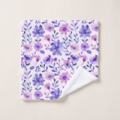 Fleurs violettes peintes à la main (Gant de toilette)