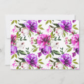 Fleurs violettes Photo Carte de remerciements Bapt (Dos)