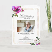 Fleurs violettes Photo Memorial Programmes funérai (Devant)