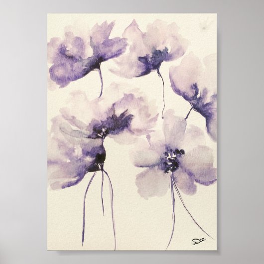Fleurs violettes Premium 5x7 Poster de toile en gl (Devant)