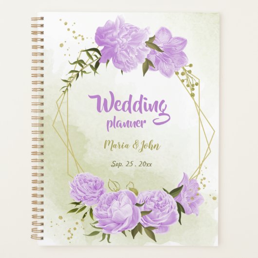 fleurs violettes romantiques verdure mariage (Devant)