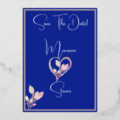 Fleurs violettes Royal Blue Enregistrer La Carte F (Verso)