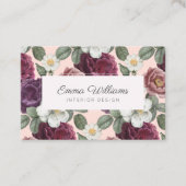Fleurs violettes rustiques Carte de visite d'aquar (Devant)