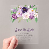 Fleurs Violettes Rustiques Faire-Part de Mariage d (In situ (ordinateur de poche))