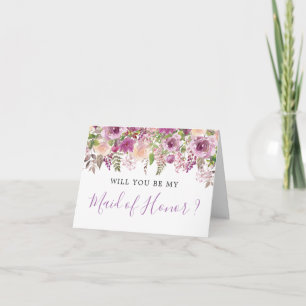 Fleurs violettes Serez-vous ma carte d'honneur