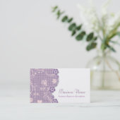 Fleurs violettes Style champêtre Carte de visite m (Debout devant)