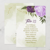 fleurs violettes vert feuille carte de siège (Devant / Derrière)