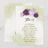 fleurs violettes vert feuille carte de siège (Devant / Derrière)