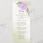 fleurs violettes vert menu mariage (Devant)