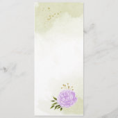 fleurs violettes vert menu mariage (Dos)