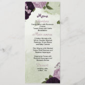 fleurs violettes vert menu mariage (Devant)