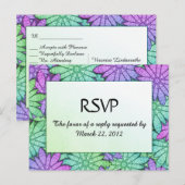 Fleurs vives avec RSVP de menu (Devant / Derrière)