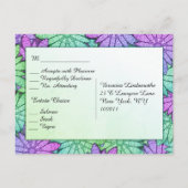 Fleurs vives avec RSVP de menu (Dos)