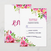 Fleurs Vives Bold Rose Botanique Printemps RSVP (Devant / Derrière)