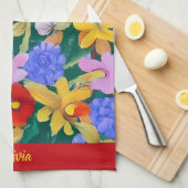 Fleurs vives Serviettes de cuisine (Quart Plié)