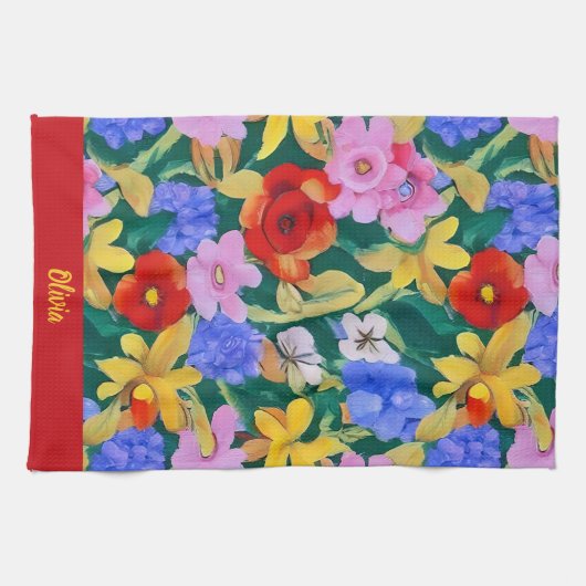 Fleurs vives Serviettes de cuisine (Horizontal)