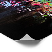 Fleurs vives sur impression noire (Coin)