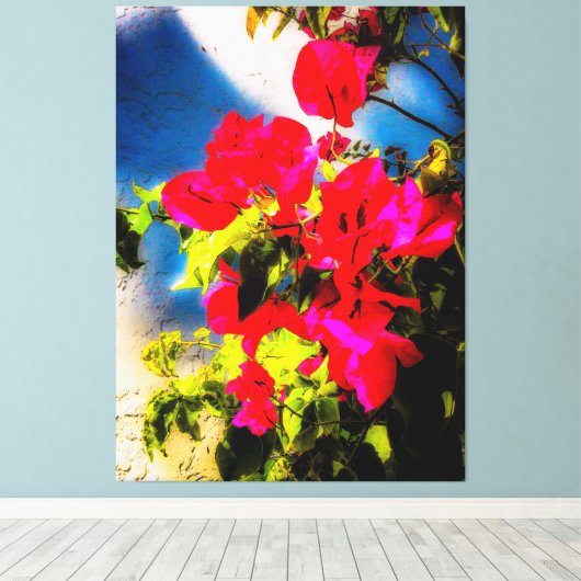 Fleurs vives toile étirée Impression (Insitu (Plancher de Bois))