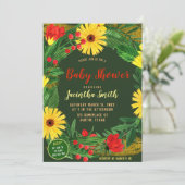 Fleurs vives Tropical Baby shower Invitation (Debout devant)