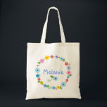 Fleurs Whimsical avec votre sac de nom<br><div class="desc">Fleurs Whimsical avec votre sac de nom,  dessin vectoriel réalisé par l'artiste hollandais Ans Collijn</div>
