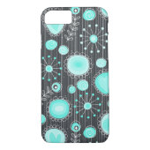 Fleurs Whimsical en Turquoise iPhone 7 coque (Dos)