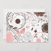 Fleurs Whimsical Rose Invitations de douche bébé (Dos)