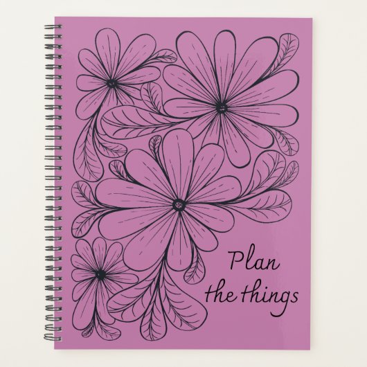 Fleurs Whimsical sur violet (Devant)