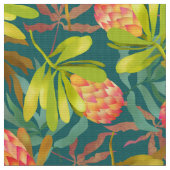 Fleurs Wlid Protea tissu Turquoise (Fermer)