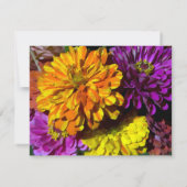 Fleurs Zinnia colorées Mariage RSVP (Dos)
