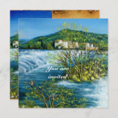 FLEUVE ARNO À FLORENCE TOSCANE Invitation parchemi (Devant / Derrière)