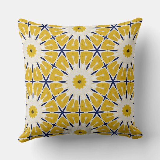 Fleuve Sunburst - Oreiller fleuri géométrique (Verso)