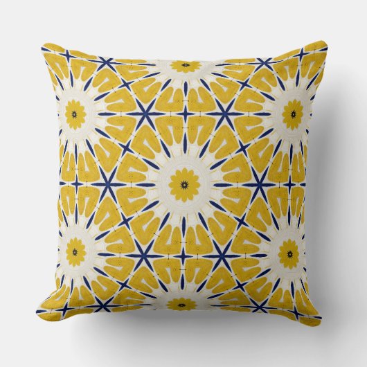 Fleuve Sunburst - Oreiller fleuri géométrique (Recto)