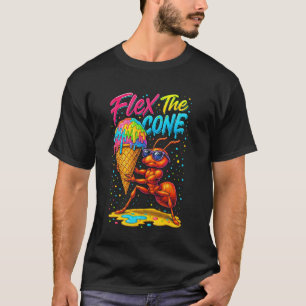 Flex de kegel grappig IJswaterverf voor zomer T-shirt