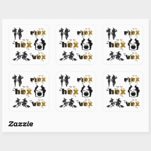 Flex. Hex. Vex. Lichaamspositieve en diverse Hekse Vierkante Sticker