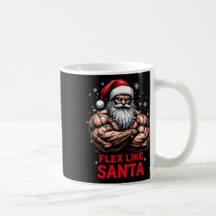 Flex Like Santa Claus Bodybuilder Kerstmisgym Wo Koffiemok