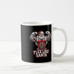 Flex Like Santa Claus Bodybuilder Kerstmisgym Wo Koffiemok