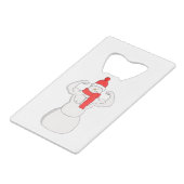 Flex-spier Snowman Kredietkaart Flessenopener (Voorkant Gekanteld)