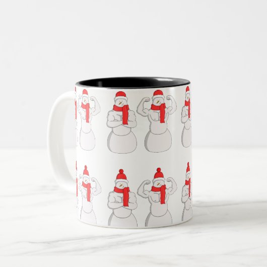 Flex-spier Snowman Tweekleurige Koffiemok (Voorkant links)