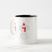 Flex-spier Snowman Tweekleurige Koffiemok (Voorkant links)