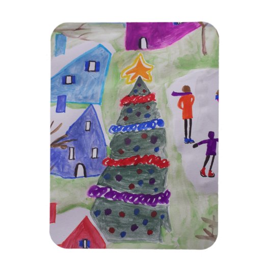 Flexibel kerstdorp magneet (Verticaal)