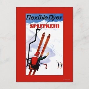 Flexibele brochure in Wooden Skis Promo Briefkaart