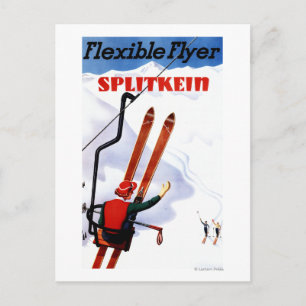 Flexibele brochure in Wooden Skis Promo Briefkaart