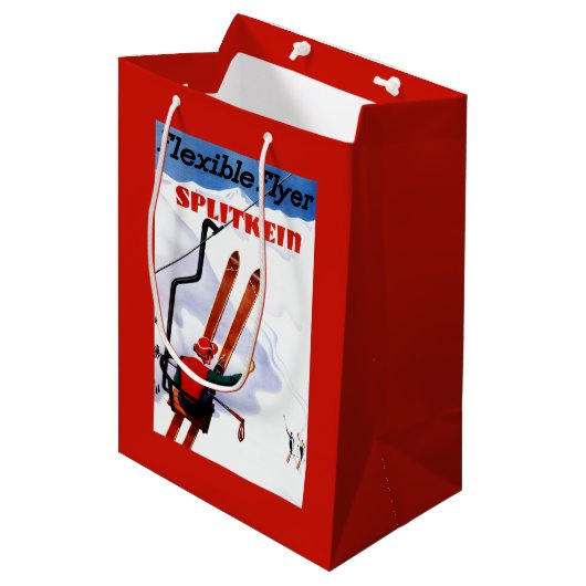 Flexibele brochure in Wooden Skis Promo Medium Cadeauzakje (Voorkant Gekanteld)